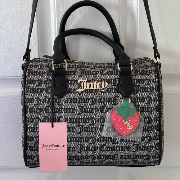 Juicy Couture Black and Gray Satchel with Monogram Print - Picture 2 of 4